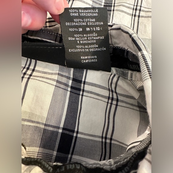 HARLEY-DAVIDSON Skull Shield Plaid Button Down Shirt Black White Gray Graphic - Picture 12 of 16